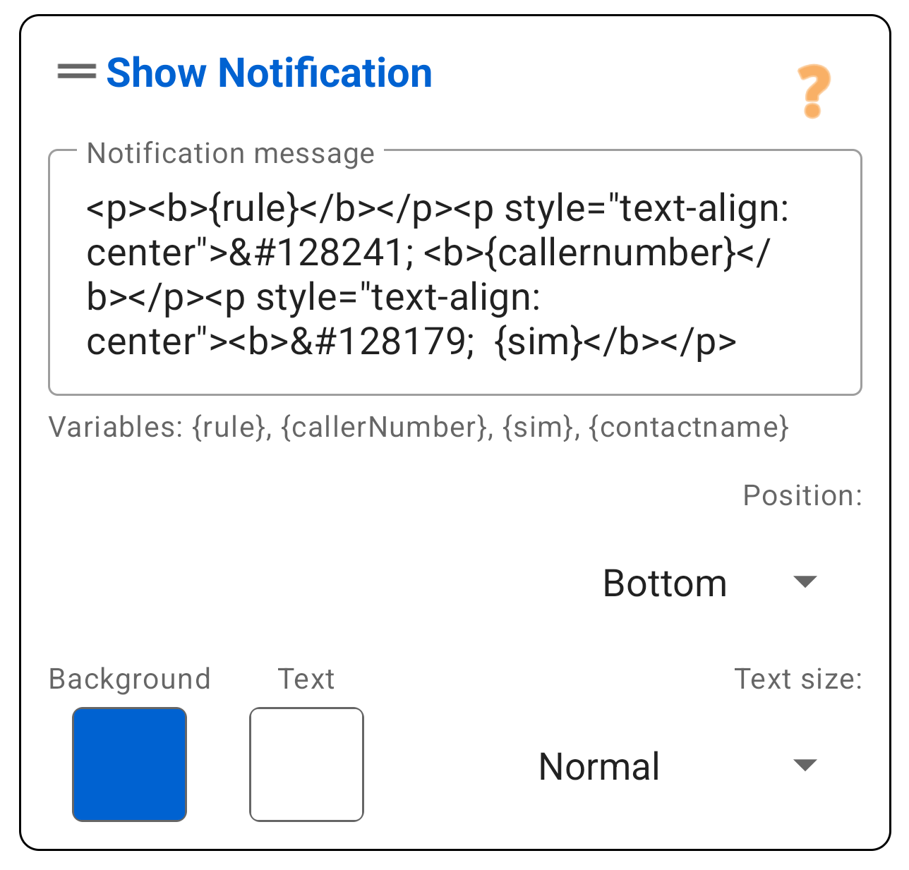 Show Notification (Standard)