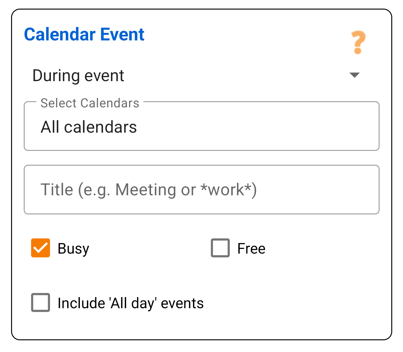 Calendar Event